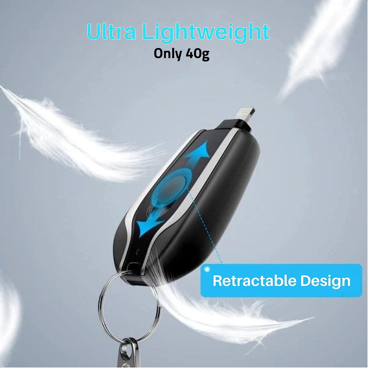 Portable Phone Charging Key - Keychain Emergency Charger